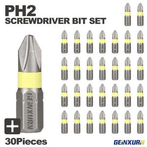 30 Pieces PH2 #2 Phillips screwdriver bits, alloy